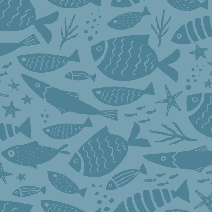 Create an underwater accent wall anywhere in your home with our Fish In The Sea Peel and Stick Wallpaper.