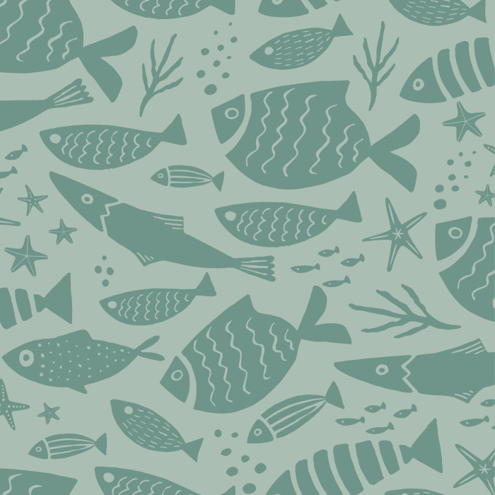 Create an underwater accent wall anywhere in your home with our Fish In The Sea Peel and Stick Wallpaper.
