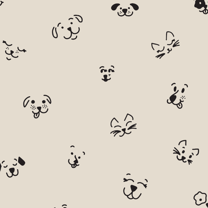 Create the cutest space for your child with our Pet Faces Peel and Stick Wallpaper.