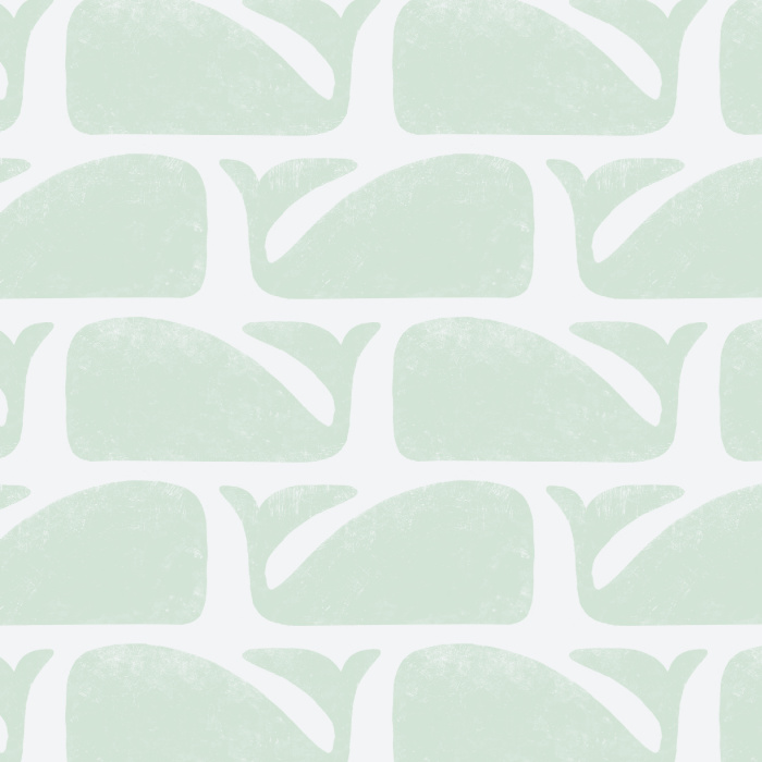 Create a nautical accent wall in any room of your home with our Stamped Whales Peel and Stick Wallpaper.