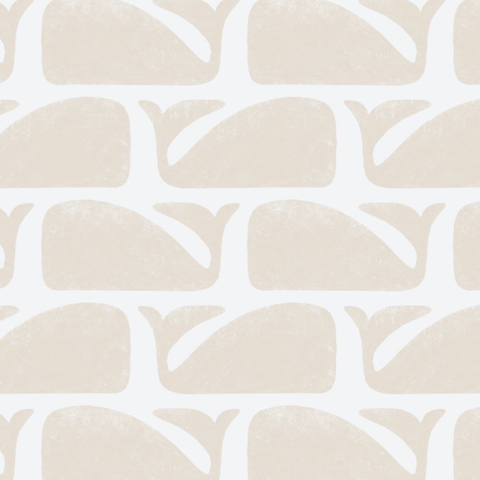 Create a nautical accent wall in any room of your home with our Stamped Whales Peel and Stick Wallpaper.