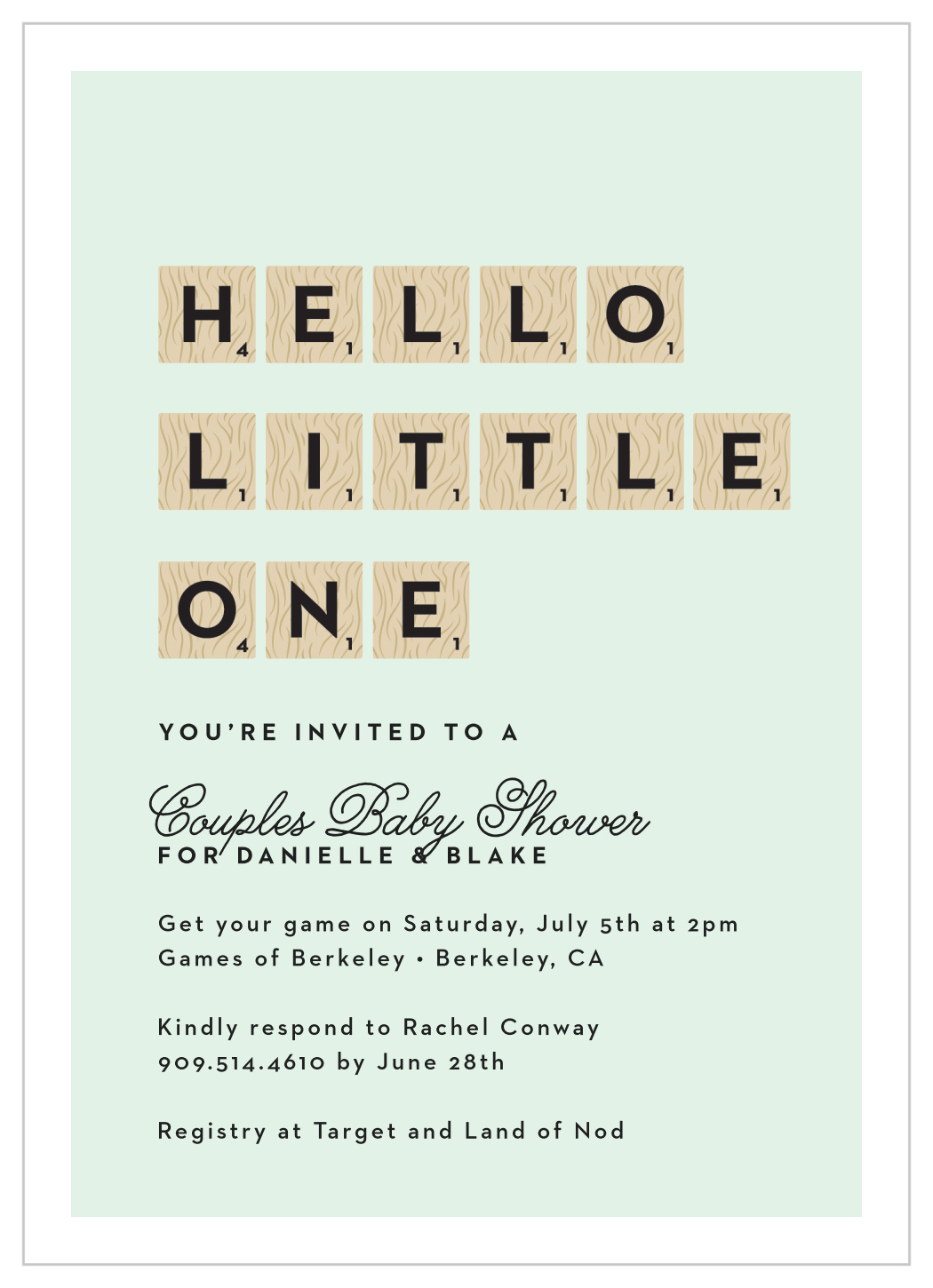 Couples Game On Baby Shower Invitations