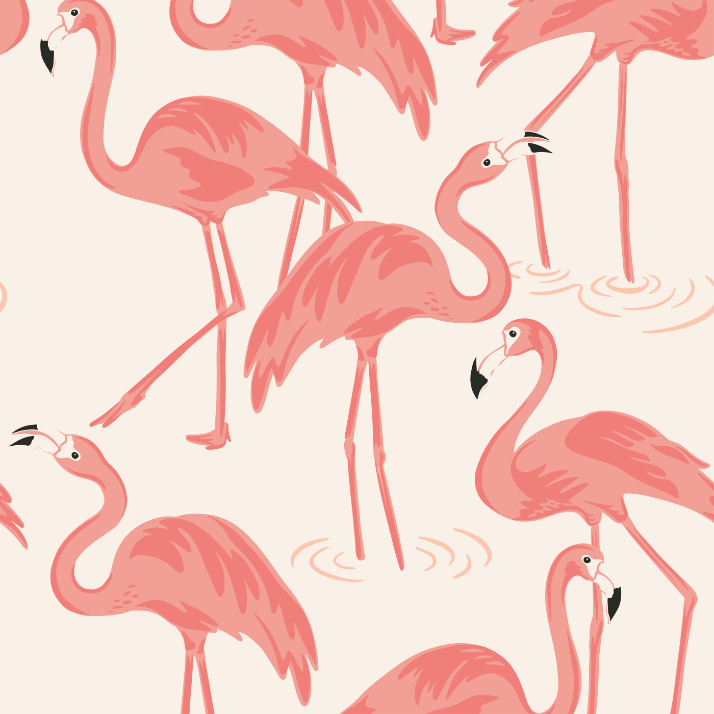 Flamingo Fun Peel And Stick Removable Wallpaper | Love vs. Design