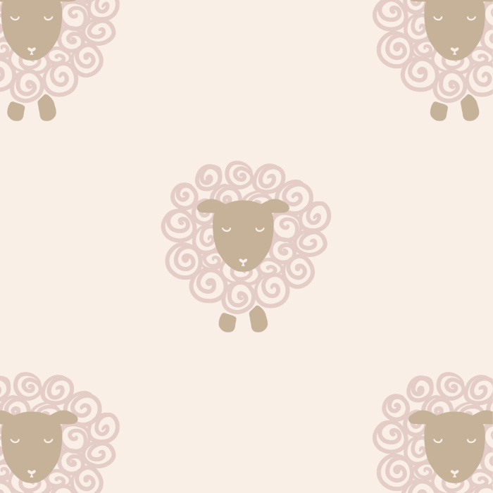 Create a cute accent wall in your child's room with our Fluffy Sheep Peel and Stick Wallpaper.