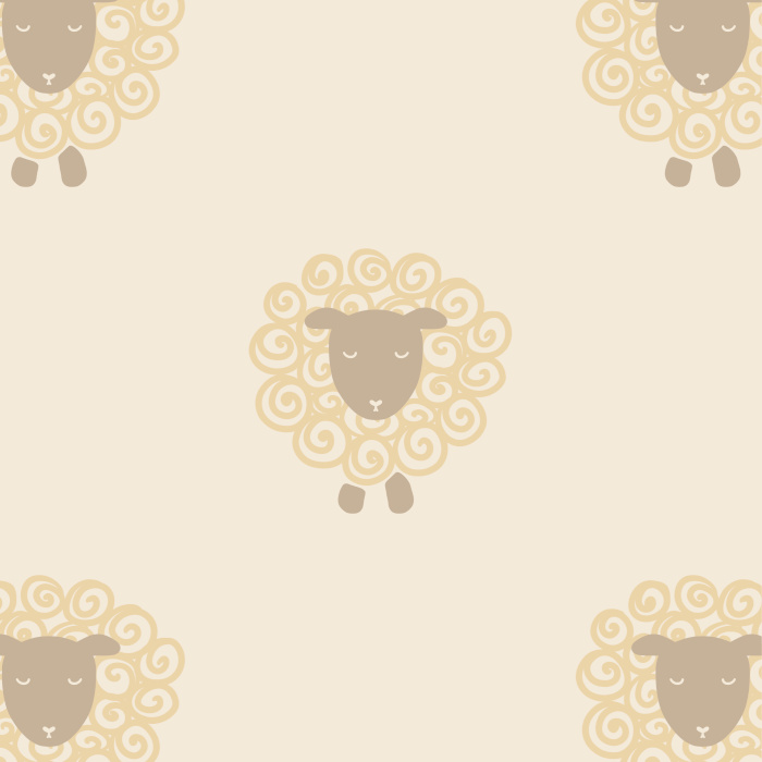 Create a cute accent wall in your child's room with our Fluffy Sheep Peel and Stick Wallpaper.