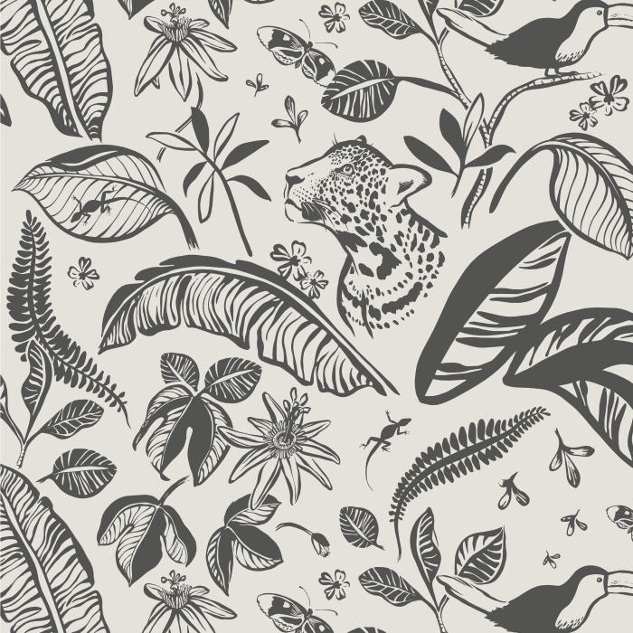 Create a safari of fun with our Lush Jungle Peel and Stick Wallpaper.