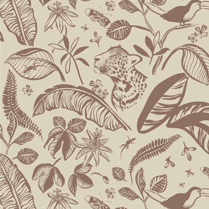 Create a safari of fun with our Lush Jungle Peel and Stick Wallpaper.