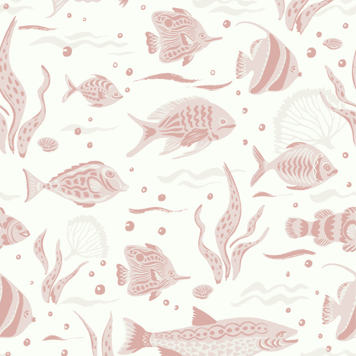 Add a nautical touch to any room in your home with our Fun Fish Peel and Stick Wallpaper.