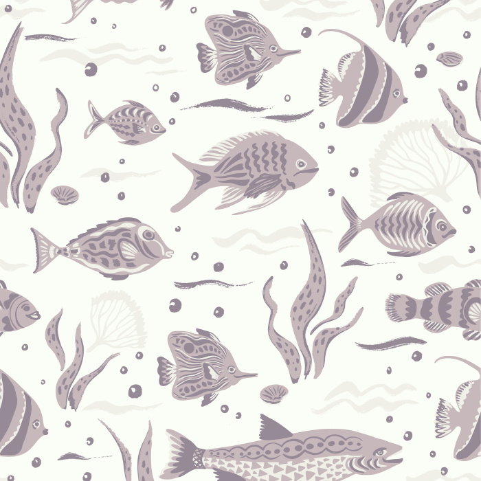Add a nautical touch to any room in your home with our Fun Fish Peel and Stick Wallpaper.