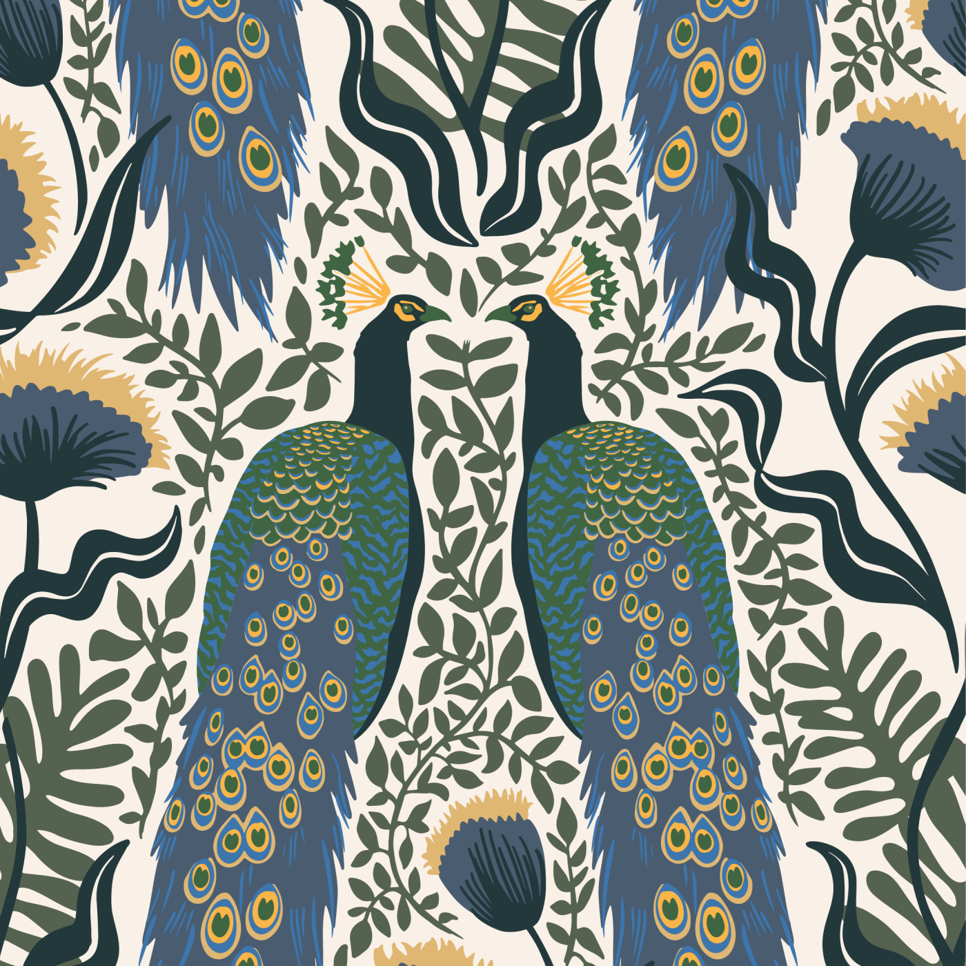 Regal Peacock Wallpaper