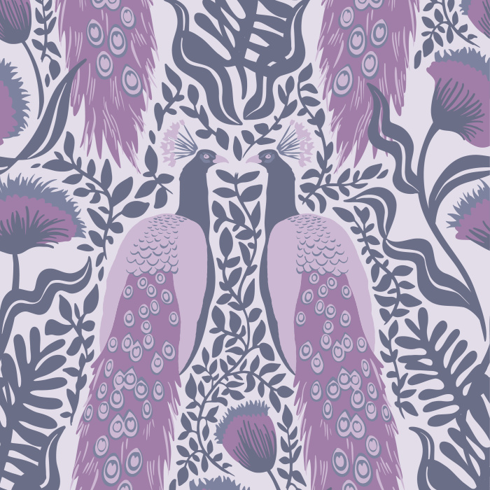 Add a royal touch to any wall with the blues, greens, and golds of our Regal Peacock Peel And Stick Removable Wallpaper.