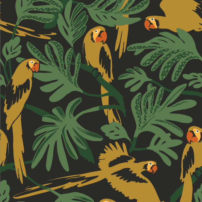 Give your room a beautifully exotic feeling with our Parrot Jungle Peel and Stick Wallpaper. 