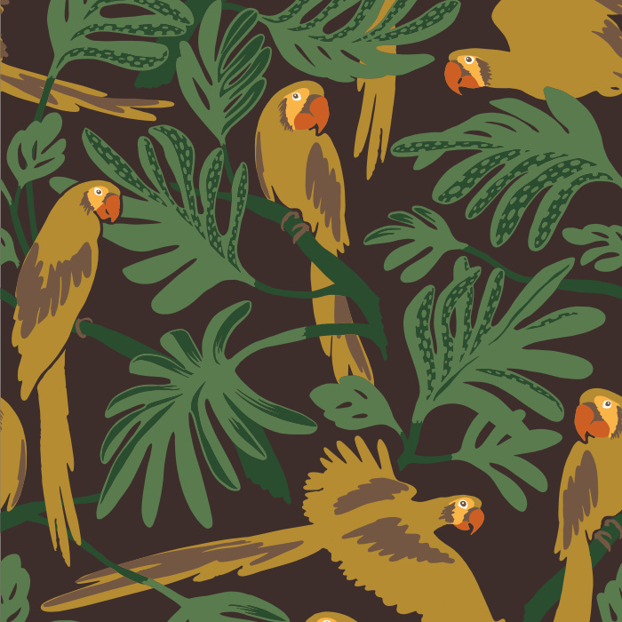 Give your room a beautifully exotic feeling with our Parrot Jungle Peel and Stick Wallpaper.