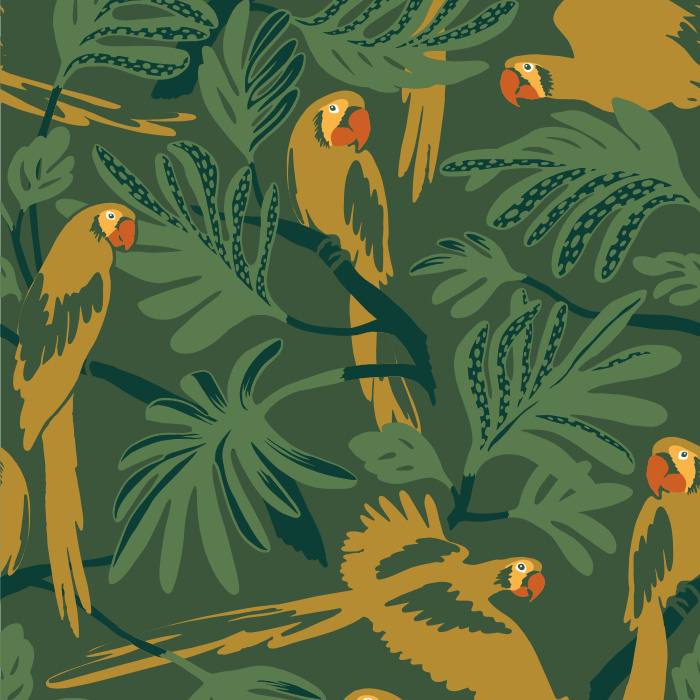 Give your room a beautifully exotic feeling with our Parrot Jungle Peel and Stick Wallpaper.