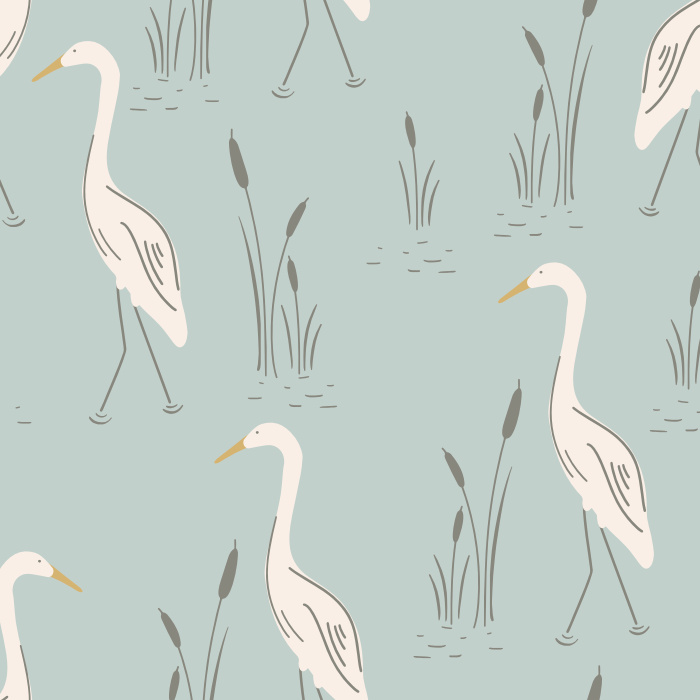 Add a classic statement to any wall in your home with our White Stork Peel and Stick Wallpaper.