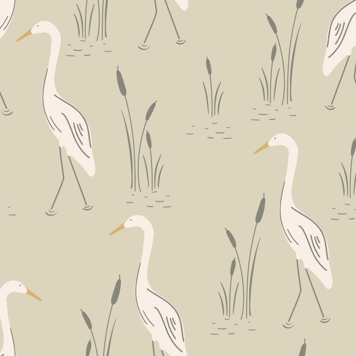 Add a classic statement to any wall in your home with our White Stork Peel and Stick Wallpaper.