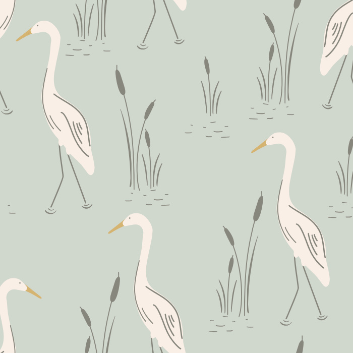 Add a classic statement to any wall in your home with our White Stork Peel and Stick Wallpaper.