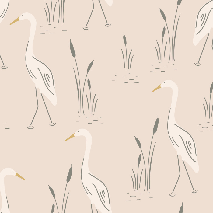 Add a classic statement to any wall in your home with our White Stork Peel and Stick Wallpaper.