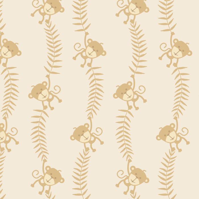 Add a cute, jungle-themed element to your child's walls with our Monkey Business Peel and Stick Wallpaper.