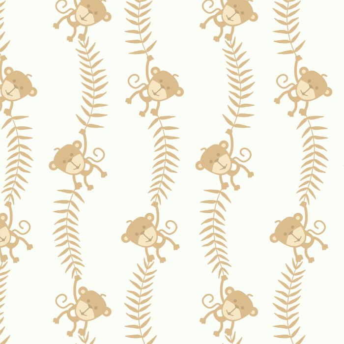 Add a cute, jungle-themed element to your child's walls with our Monkey Business Peel and Stick Wallpaper.
