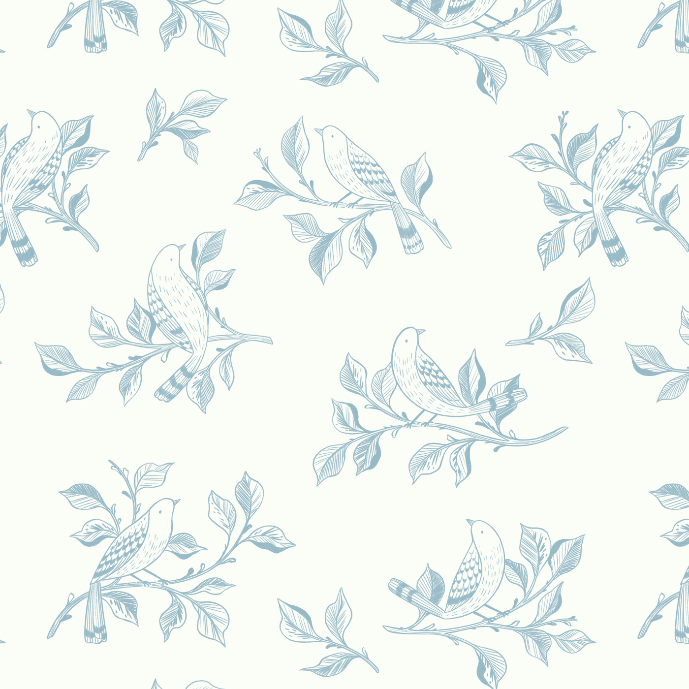 Bird Toile Wallpaper