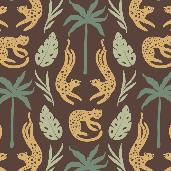 Bring your wild side out on any wall in your home with our stylish Wild Cats Peel and Stick Wallpaper.