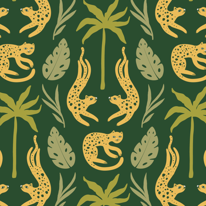 Bring your wild side out on any wall in your home with our stylish Wild Cats Peel and Stick Wallpaper.