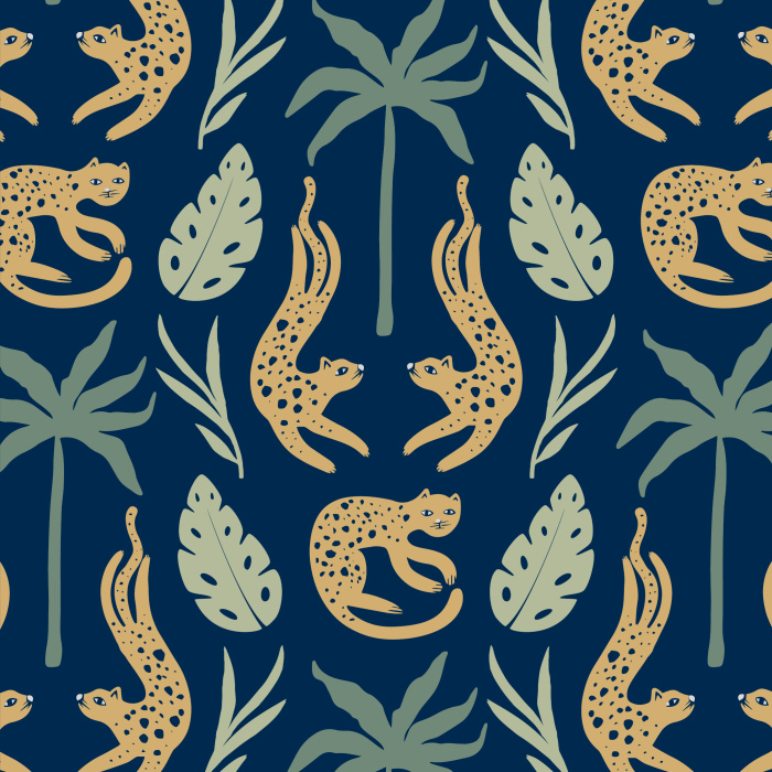 Bring your wild side out on any wall in your home with our stylish Wild Cats Peel and Stick Wallpaper.