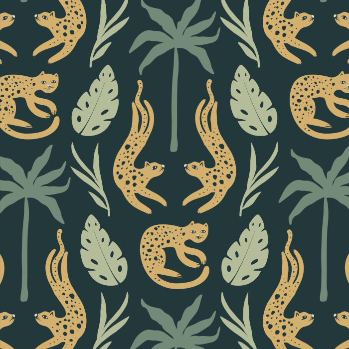 Bring your wild side out on any wall in your home with our stylish Wild Cats Peel and Stick Wallpaper.