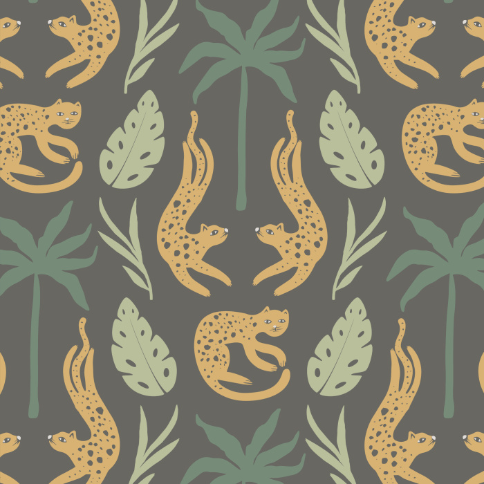 Bring your wild side out on any wall in your home with our stylish Wild Cats Peel and Stick Wallpaper.