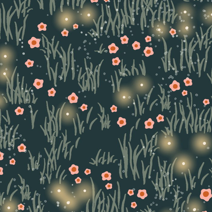 Add an enchanting touch to your child's room with the glowing yellow fireflies of our Firefly Garden Peel And Stick Removable Wallpaper.