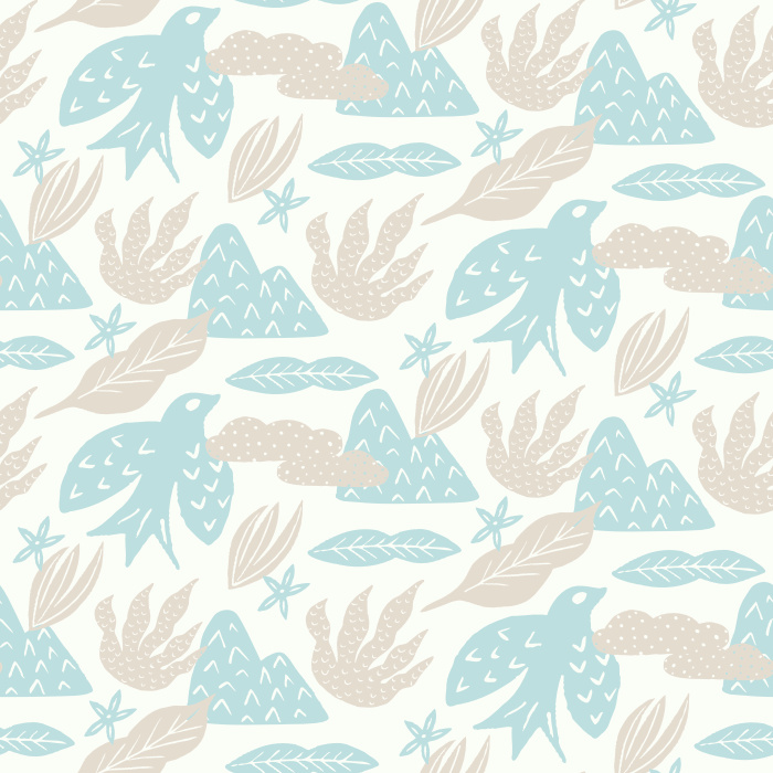 Transform your space with our folk art inspired Nordic Birds Peel and Stick Removable Wallpaper. 