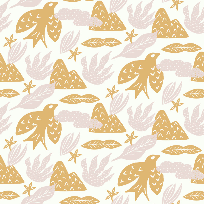 Transform your space with our folk art inspired Nordic Birds Peel and Stick Removable Wallpaper. 