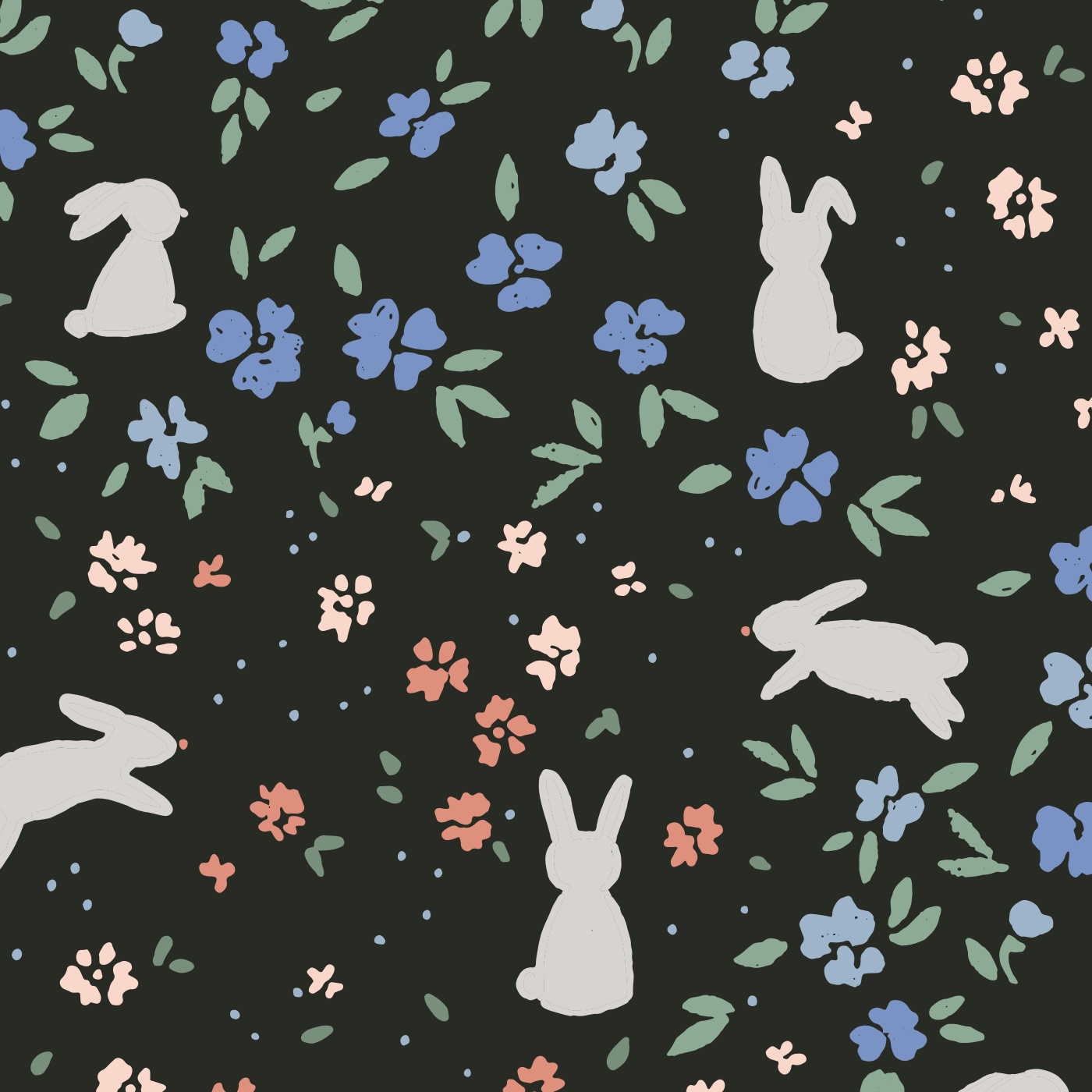 Garden Bunnies Wallpaper
