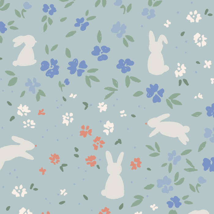 Make your child's room as cute as can be with the painted shapes of our Garden Bunnies Peel and Stick Removable Wallpaper.