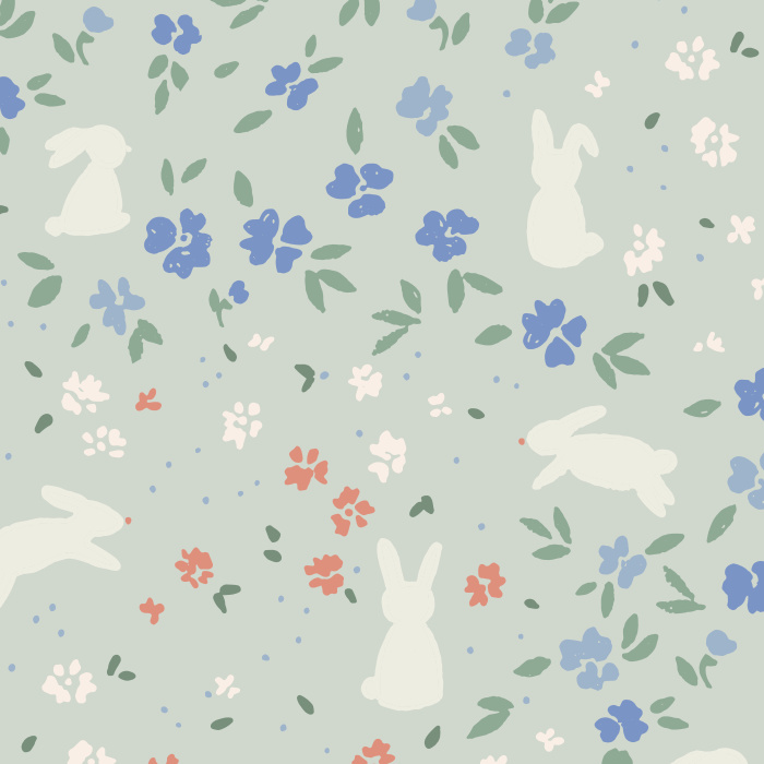 Make your child's room as cute as can be with the painted shapes of our Garden Bunnies Peel and Stick Removable Wallpaper.