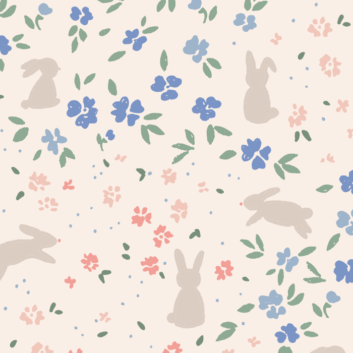 Make your child's room as cute as can be with the painted shapes of our Garden Bunnies Peel and Stick Removable Wallpaper.