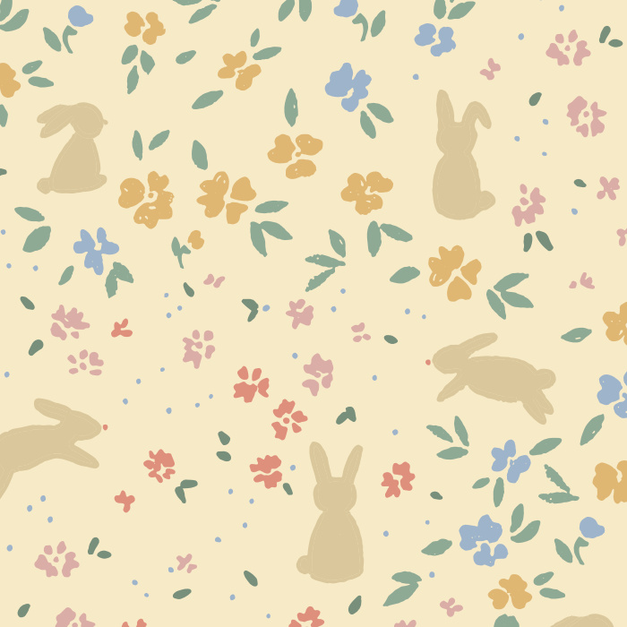 Make your child's room as cute as can be with the painted shapes of our Garden Bunnies Peel and Stick Removable Wallpaper.