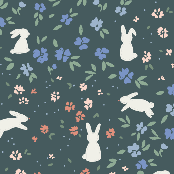 Make your child's room as cute as can be with the painted shapes of our Garden Bunnies Peel and Stick Removable Wallpaper.
