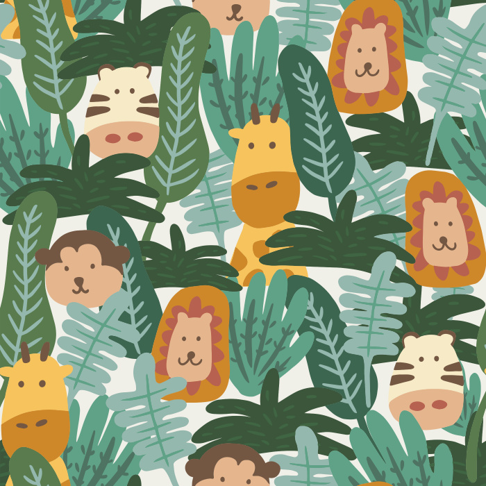 Add a wildly fun touch to your child's room with our colorful Safari Fun Peel and Stick Removable Wallpaper.