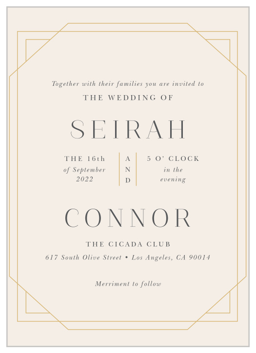 Bring family and friends together to celebrate your marriage with our Deco Dream Wedding Invitations.