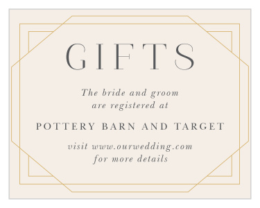 Our Bold Initials Registry Cards let family and friends where you would like your wedding gifts from.