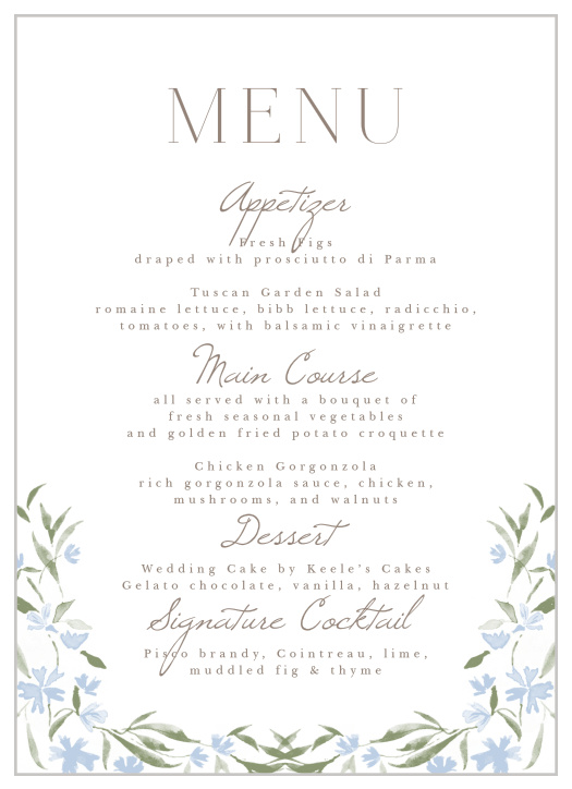 Wedding Menus | Design Your Menu Cards Instantly Online!