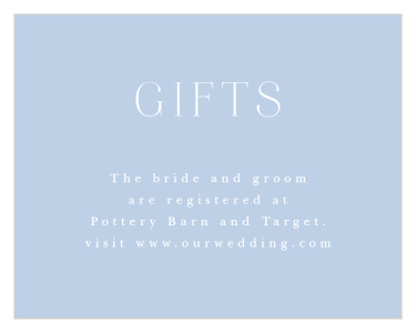 Let family and friends know where you would like your wedding gifts from when you send out our Lasting Tradition Registry Cards.