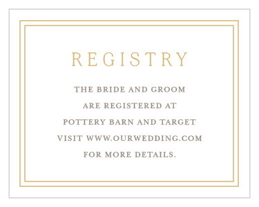 Let family and friends know where you would like your wedding gifts from with our Botanical Crest Registry Cards.