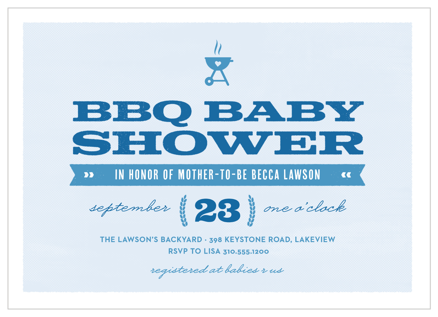 Backyard BBQ Baby Shower Invitations