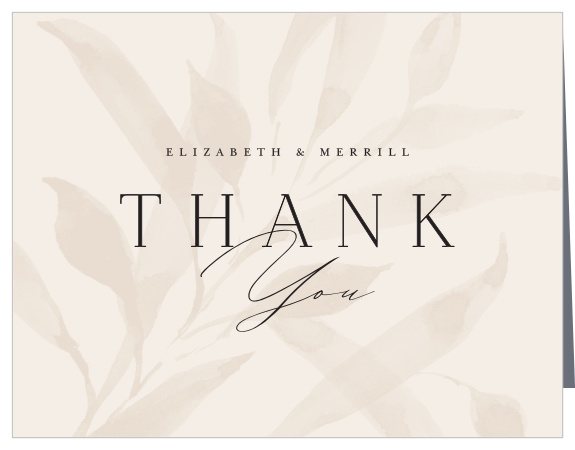 Share your appreciation for the support and presence of loved ones on your special day with our Still Waters Wedding Thank You Cards.