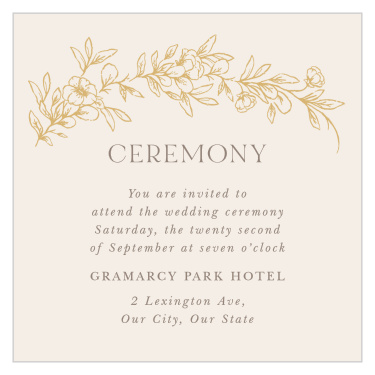 Bring family and friends together for your big day with our Romantic Garden Ceremony Cards.