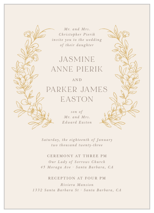 Wedding card deals invitation message