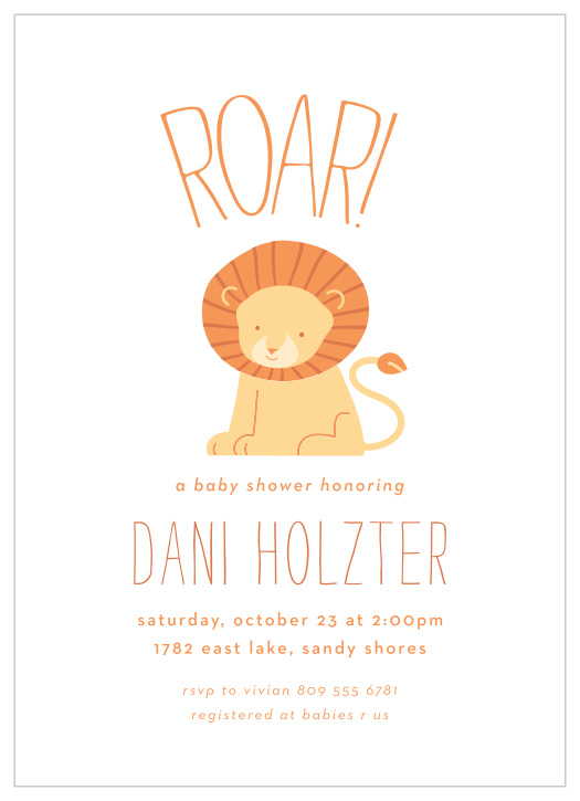 Your little cub is on the way, bring your close friends and family together to celebrate with our Mirrored Lions Baby Shower Invitations.